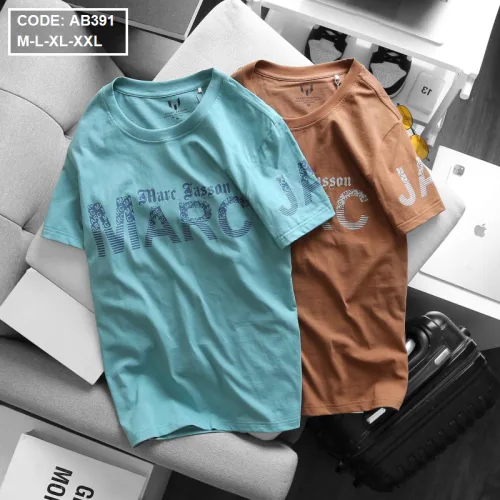 Áo thun nam cổ tròn in chữ thun cotton wash nhẹ