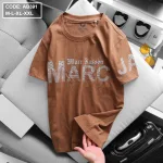 Áo thun nam cổ tròn in chữ thun cotton wash nhẹ