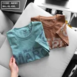 Áo thun nam cổ tròn in chữ thun cotton wash nhẹ