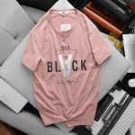 Áo thun nam cỏ tròn in chữ V chất cotton muối