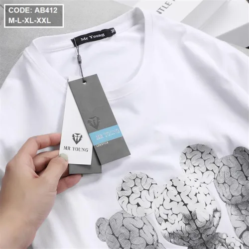 Áo Thun Nam Cotton Cổ Tròn In Hình Gấu