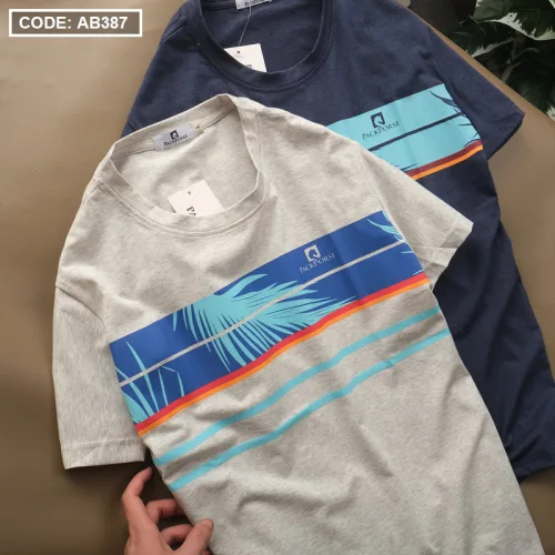 Áo Thun Nam Cổ Tròn Cotton In Hình