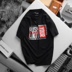 Áo Thun Nam Cổ Tròn Rurumen Màu Đen In Chữ Plus Limit Big Size