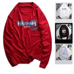 Áo Thun Nam Tay Dài Cổ Tròn Rurumen Màu Đỏ In Chữ NEW EDITION Big Size