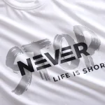 Áo Thun Nam Cổ Tròn Rurumen Màu Trắng In Chữ Never Big Size