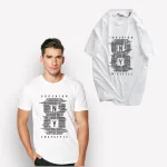 Áo Thun Nam Cổ Tròn Rurumen Màu Trắng In Số 8 Big Size