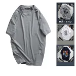 Áo Thun Nam Cổ Tròn Rurumen Màu Xám In Chữ Perfect Mặt Sau Big Size