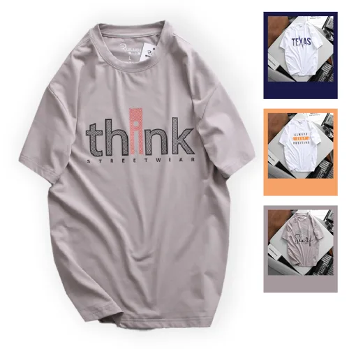 Áo Thun Nam Cổ Tròn Màu Xám Rurumen Think Co Size To