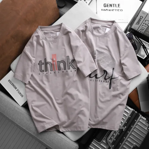 Áo Thun Nam Cổ Tròn Màu Xám Rurumen Think Co Size To