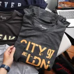 Áo Thun Nam Tay Dài Cổ Tròn Rurumen Màu Xám In Chữ CITY 97 Big Size