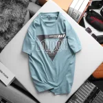 Áo Thun Nam Cổ Tròn Rurumen Màu Xanh In Chữ LONDON Big Size