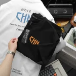 Áo Thun Nam Cổ Tròn Oversize In Chữ CHN Hai Mặt Big Size 110kg