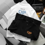 Áo Thun Nam Cổ Tròn Oversize In Chữ CHN Hai Mặt Big Size 110kg