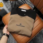 Áo Thun Nam Cổ Tròn Oversize Tay Phối Màu Thêu Chữ PackHorse