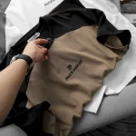 Áo Thun Nam Cổ Tròn Oversize Tay Phối Màu Thêu Chữ PackHorse