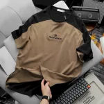 Áo Thun Nam Cổ Tròn Oversize Tay Phối Màu Thêu Chữ PackHorse