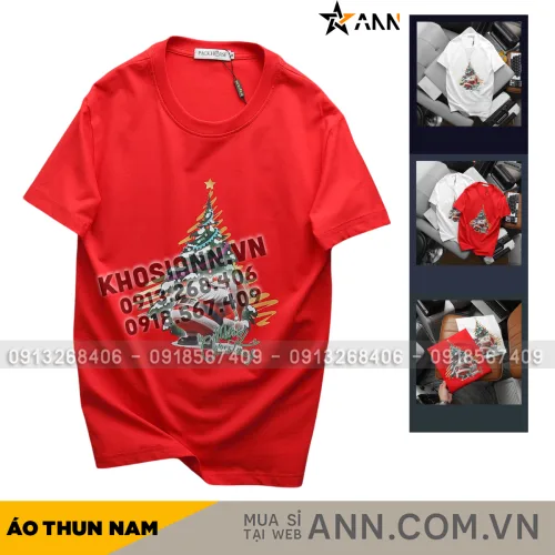 Áo Thun Nam Cổ Tròn Pack Horse In Chữ Merry Christmas (Có Size 3x)