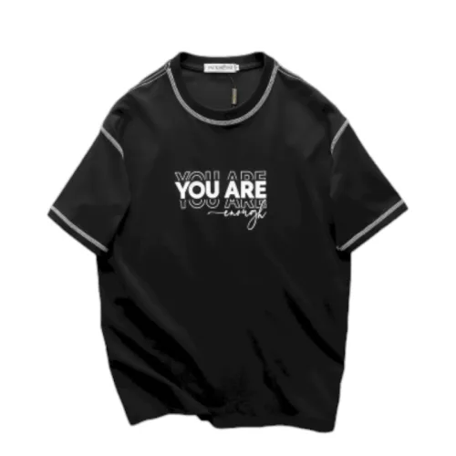 Áo Thun Nam Cổ Tròn Pack Horse In Chữ You Are Enough
