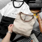 Áo Thun Nam Cổ Tròn Pack Horse Thêu Chữ New York Phối Hai Màu