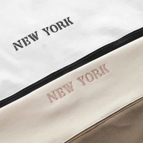 Áo Thun Nam Cổ Tròn Pack Horse Thêu Chữ New York Phối Hai Màu