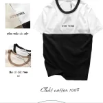 Áo Thun Nam Cổ Tròn Pack Horse Thêu Chữ New York Phối Hai Màu