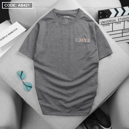 Áo Thun Nam Cổ Tròn Rayman Thêu Chữ Tokyo (Có Size 3XL)