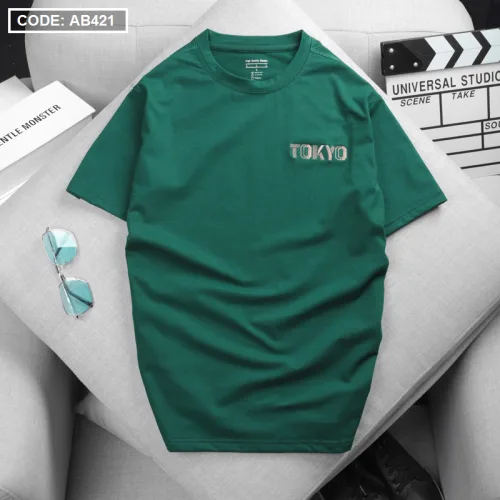 Áo Thun Nam Cổ Tròn Rayman Thêu Chữ Tokyo (Có Size 3XL)