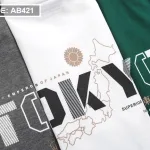 Áo Thun Nam Cổ Tròn Rayman Thêu Chữ Tokyo (Có Size 3XL)