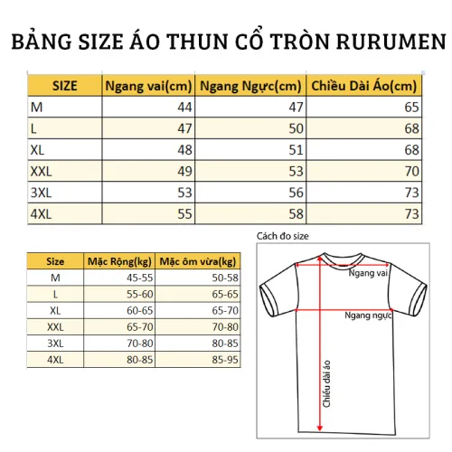 Áo Thun Nam Cổ Tròn Rurumen London Màu Xanh Đen Big Size