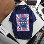 Áo Thun Nam Cổ Tròn Rurumen London Màu Xanh Đen Big Size