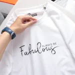 Áo Thun Nam Cổ Tròn Rurumen Màu Trắng In Chữ Fahilouf Big Size