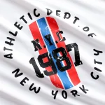 Áo Thun Nam Cổ Tròn Rurumen Màu Trắng In Chữ NYC 1987