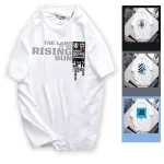 Áo Thun Nam Cổ Tròn Rurumen Màu Trắng In Chứ Rising Sun (Có size to 4x)