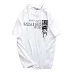 Áo Thun Nam Cổ Tròn Rurumen Màu Trắng In Chứ Rising Sun (Có size to 4x)