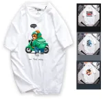 Áo Thun Nam Cổ Tròn Rurumen Màu Trắng In Hình Gấu Mang Balo (Có size 4x)