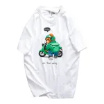 Áo Thun Nam Cổ Tròn Rurumen Màu Trắng In Hình Gấu Mang Balo (Có size 4x)