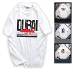 Áo Thun Nam Cổ Tròn Rurumen Màu Trắng In Logo Chữ DUBAI (Có size 4x)