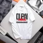 Áo Thun Nam Cổ Tròn Rurumen Màu Trắng In Logo Chữ DUBAI (Có size 4x)