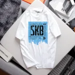 Áo Thun Nam Cổ Tròn Rurumen Màu Trắng In Logo Chữ SKB (Có size 4x)