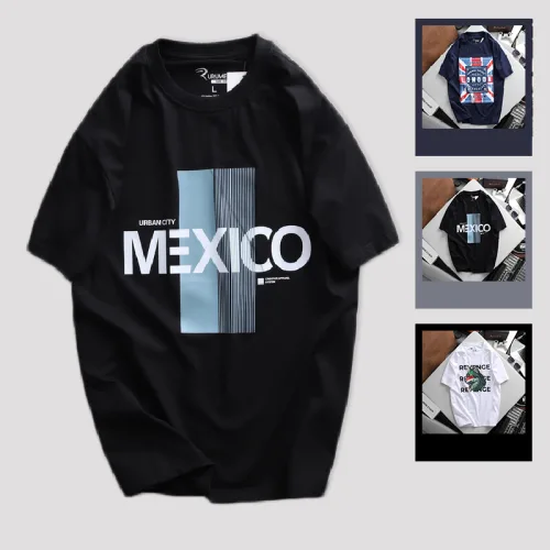 Áo Thun Nam Cổ Tròn Rurumen Mexico Màu Đen Big Size