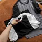 Áo Thun Nam Cổ Tròn Tay Phối Màu (Có Size 3x)