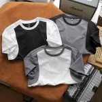Áo Thun Nam Cổ Tròn Tay Phối Màu (Có Size 3x)