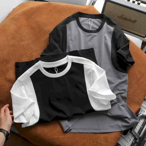 Áo Thun Nam Cổ Tròn Tay Phối Màu (Có Size 3x)