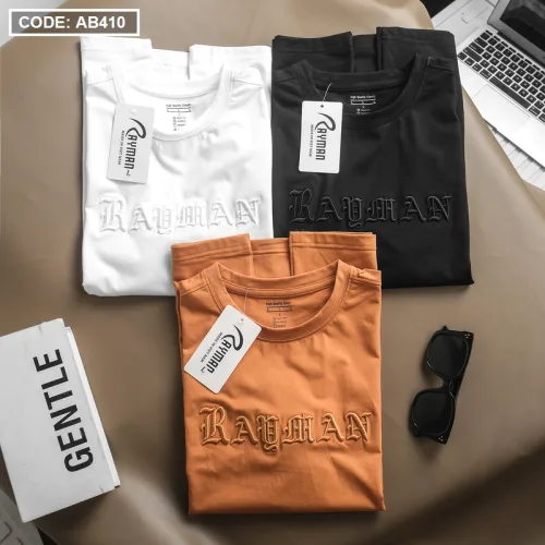 Áo Thun Nam Cổ Tròn Cotton Thêu Chữ Nổi Cao Cấp