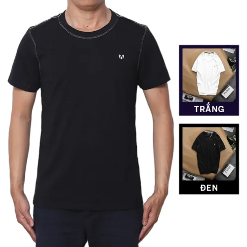 Áo Thun Nam Cổ Tròn Thêu Logo (Có Size 3XL)