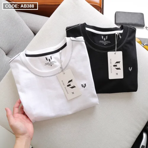 Áo Thun Nam Cổ Tròn Thêu Logo (Có Size 3XL)