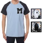 Áo Thun Nam Cổ Tròn Thun Cotton Quảng Châu Thêu Đắp Nổi Chữ M