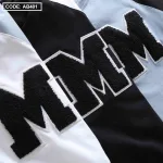 Áo Thun Nam Cổ Tròn Thun Cotton Quảng Châu Thêu Đắp Nổi Chữ M