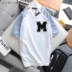 Áo Thun Nam Cổ Tròn Thun Cotton Quảng Châu Thêu Đắp Nổi Chữ M