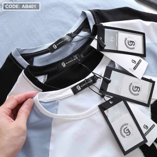 Áo Thun Nam Cổ Tròn Thun Cotton Quảng Châu Thêu Đắp Nổi Chữ M